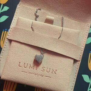 Lumi Sun Silver Heart Necklace